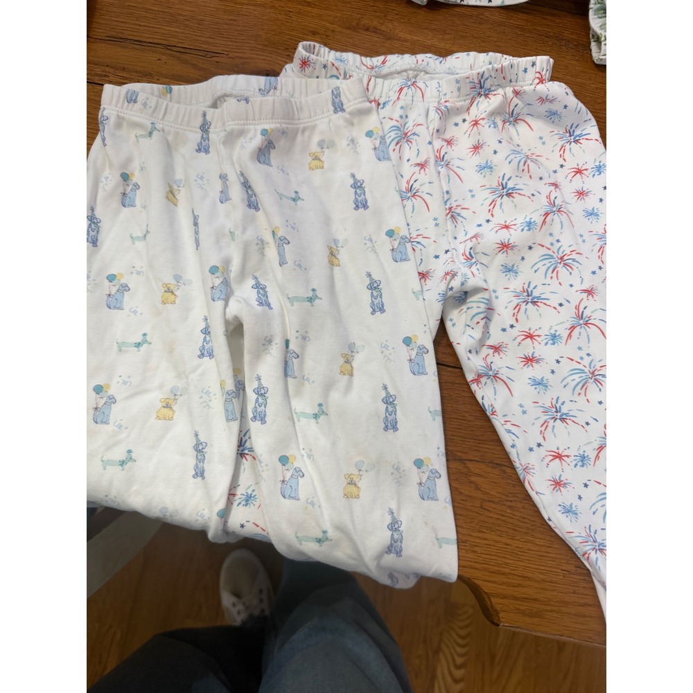 James & Lottie Kids 4T 5 Pajama Pants Dog Fireworks Print Sleepwear Lot